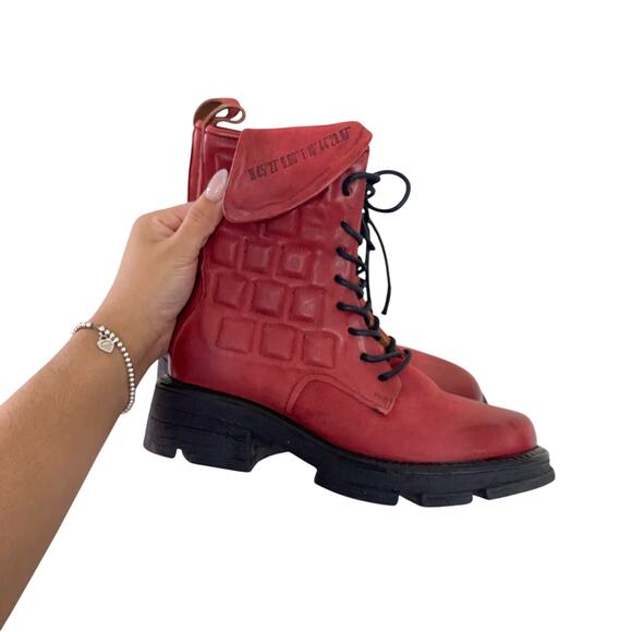 A.S.98 Lane Lockwood Cardinal Red Moto Combat Boots sz 37 - Picture 1 of 9